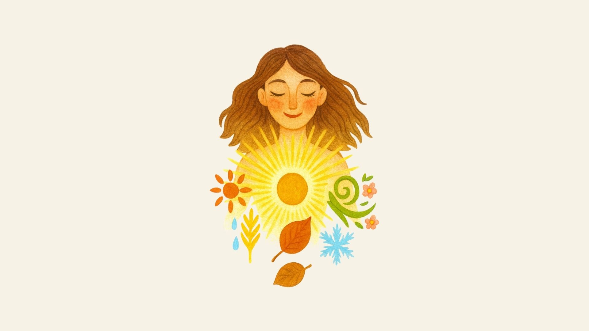 Elegant girl with climates of the five elements